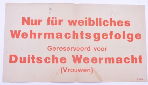 German/Dutch Wehrmacht Train Sign