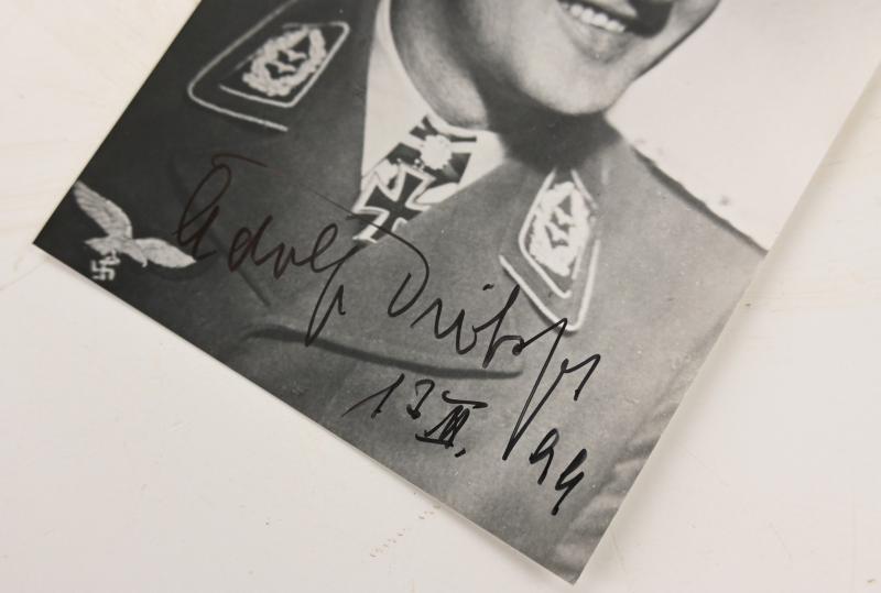 Signature of Luftwaffe KC&OLC Recipient 'Adolf Dickfeld'