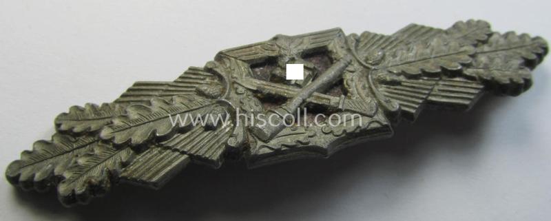 'Nahkampfspange in Bronze' (or: bronze-class close-combat clasp ie. CCC) being a maker- (ie. 'F.&B.-L.'-) marked- and/or minimally converse-shaped specimen as was produced by the maker- (ie. 'Hersteller') 'Funcke u. Brüninghaus'