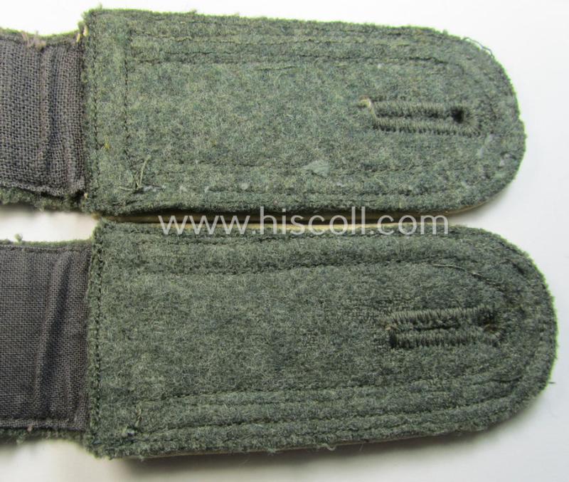 Pair of WH (Heeres), early- (ie. mid-) war-period- (ie. 'M40- o. M43'-) pattern NCO-type shoulderstraps as piped in the white-coloured branchcolour as was intended for an: 'Uffz. eines Infanterie-Regiments'