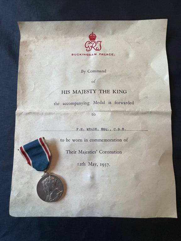 HARD TO FIND NAMED SET, CASED 1ST TYPE CBE, CORONATION MEDAL.