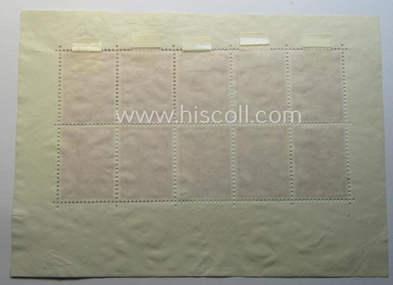 Neat - and complete! - set comprising of two Dutch 'blocks' of resp. 10 (ie. 4) postage-stamps, both as issued in mid-1942 in order to raise funds for the: 'Voorzieningsfonds' of the Dutch Legion (ie. for the Waffen-SS volunteers)