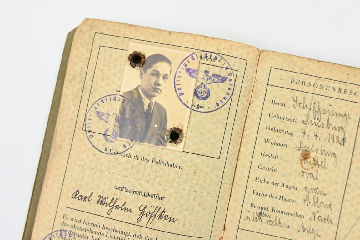 German Third Reich Travel Pass 'Rhein Schipper'