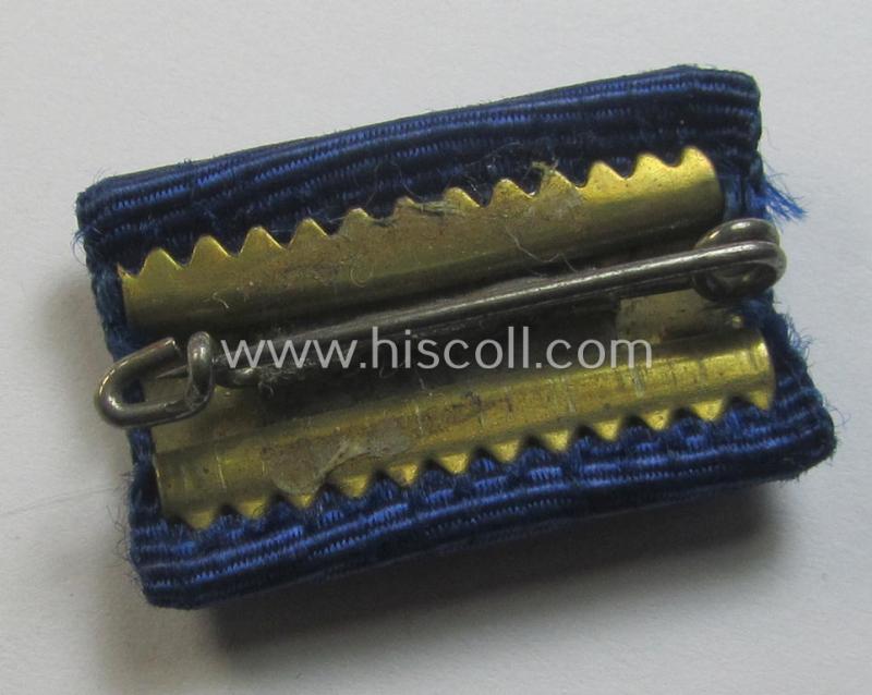 Single-pieced, WH (Luftwaffe) related ribbon-bar (ie. 'Feld-/Bandspange') showing the ribbon for a: 'WH (LW) Dienst-Auszeichnung der 4. Stufe' (and having a neat 'down-tailed' eagle-device attached)