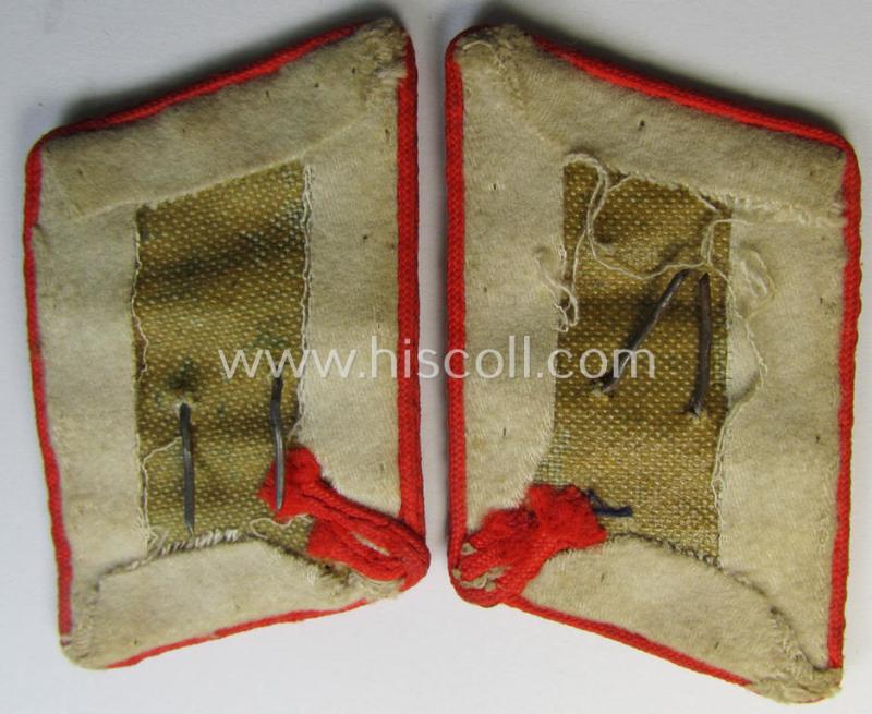 Attractive - and fully matching! - pair of WH (Luftwaffe) bright-red-piped, EM- (ie. NCO-) type collar-patches (ie. 'Kragenspiegel') as was intended for usage by a member within one of the various units within the: 'Hermann Göring-Division'
