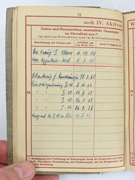 German LW Wehrpass 'Inspector Friedrich Lahm'