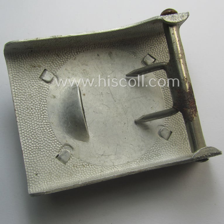 Unusually seen, RLB (ie. 'Reichsluftschutz-Bund'), aluminium-based, EM- (ie. NCO-) type belt-buckle (of the second pattern) being a (typical) non-maker-marked example