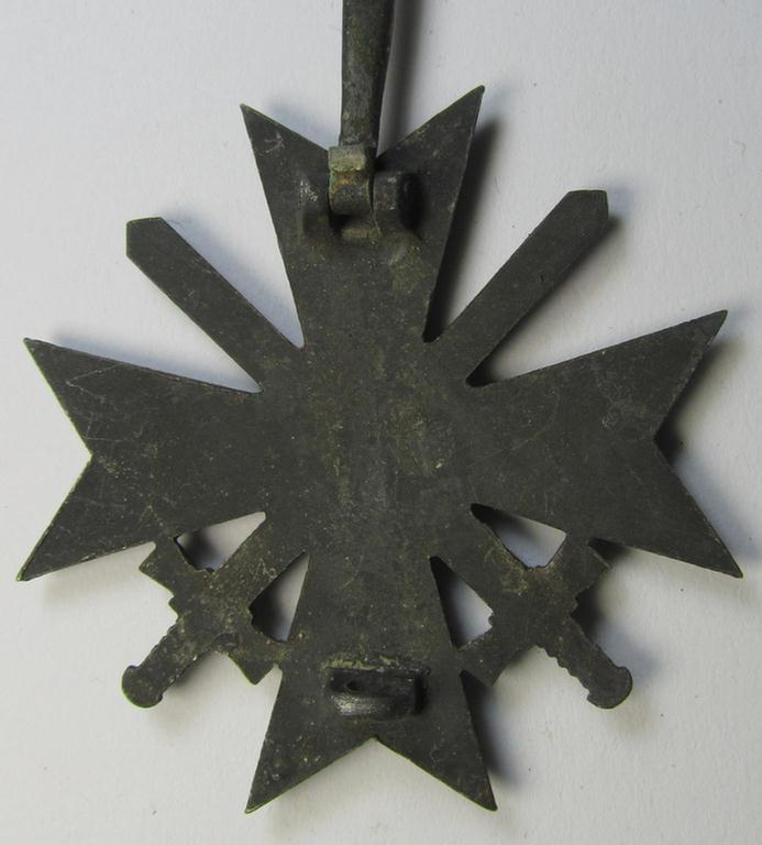'Kriegsverdienstkreuz 1. Klasse mit Schwerter' (being a typical non-maker-marked specimen that is executed in silverish-grey-coloured and/or (typical) zinc-based metal (ie. 'Feinzink')