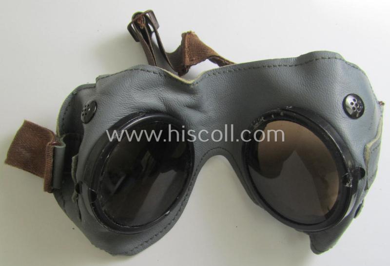 Neat - and fully complete! - 'standard'-issue pair of WH sun- (ie. protective-) glasses (of the make ie. type: 'Zeiss- Umbral') that came stored in their period, unusual grey-coloured- and/or 'plastic-like' pouch ie. etui