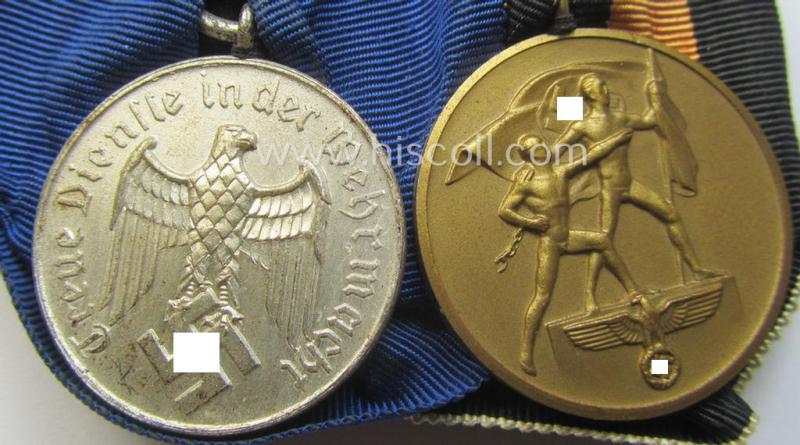 WH (LW) medal-bar (ie.: 'Doppelspange') resp. showing a: 'WH-DA 4. Stufe' and a Czech 'Anschluss'-medal