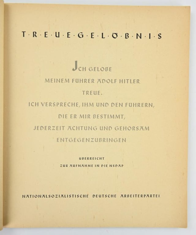 German 'Ich Kämpfe' book 1943 NSDAP Ortsgruppe Signed