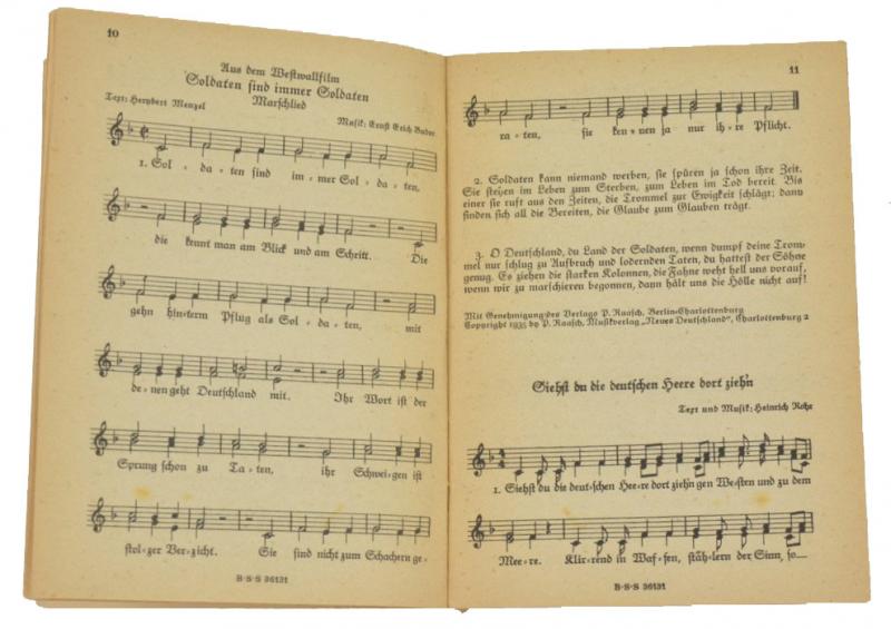 German WH Marching Songs Pocket Book