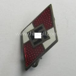 HJ (ie. 'Hitlerjugend') enamelled lapel-pin (ie.: 'Raute') with...