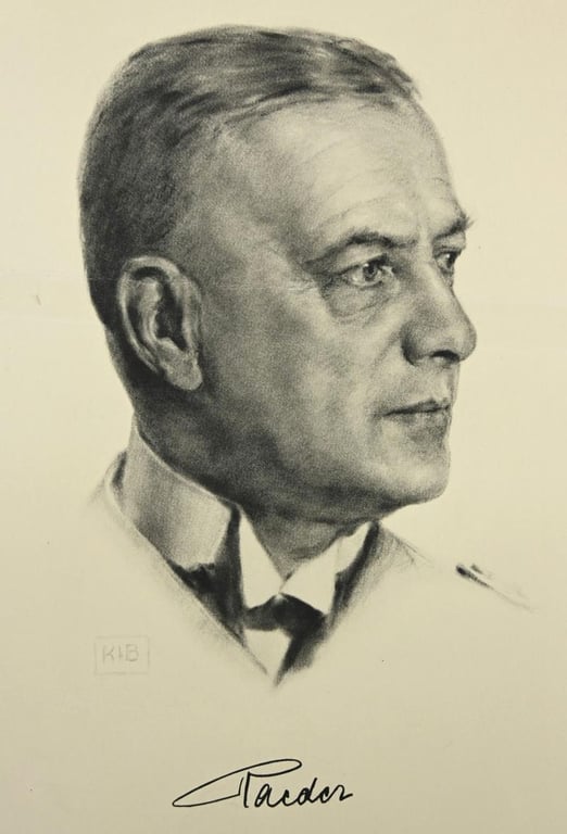 German Third Reich Litho 'Erich Raeder' by K.J.Böhringer