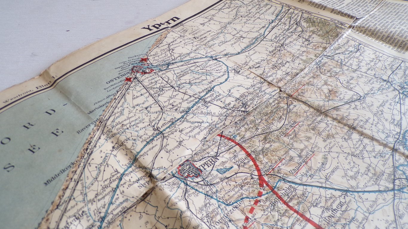 Early Brown Officer's Map Case with Ypern Map