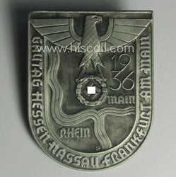 N.S.D.A.P.-related day-badge (ie. 'tinnie' or: 'Veranstaltungsabzeichen'): 'Gautag Hessen...