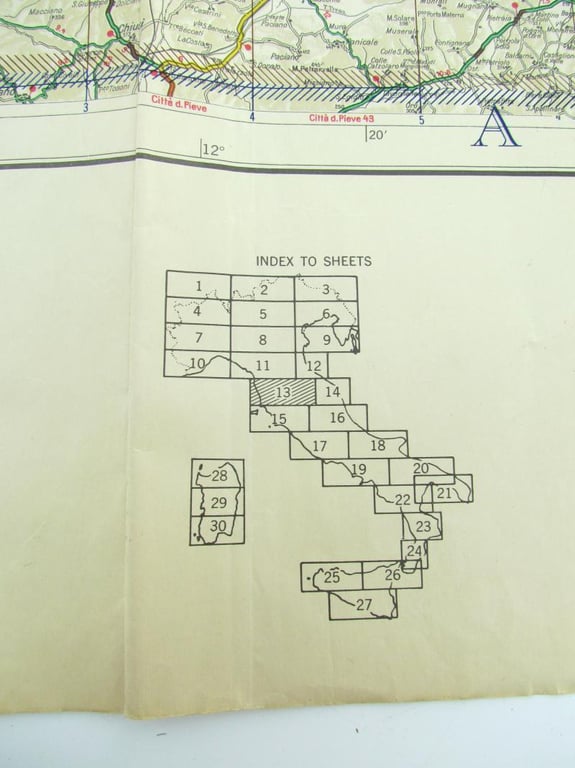 US WWII Road Map for the Italian Campaign ( Sheet nr 13 )