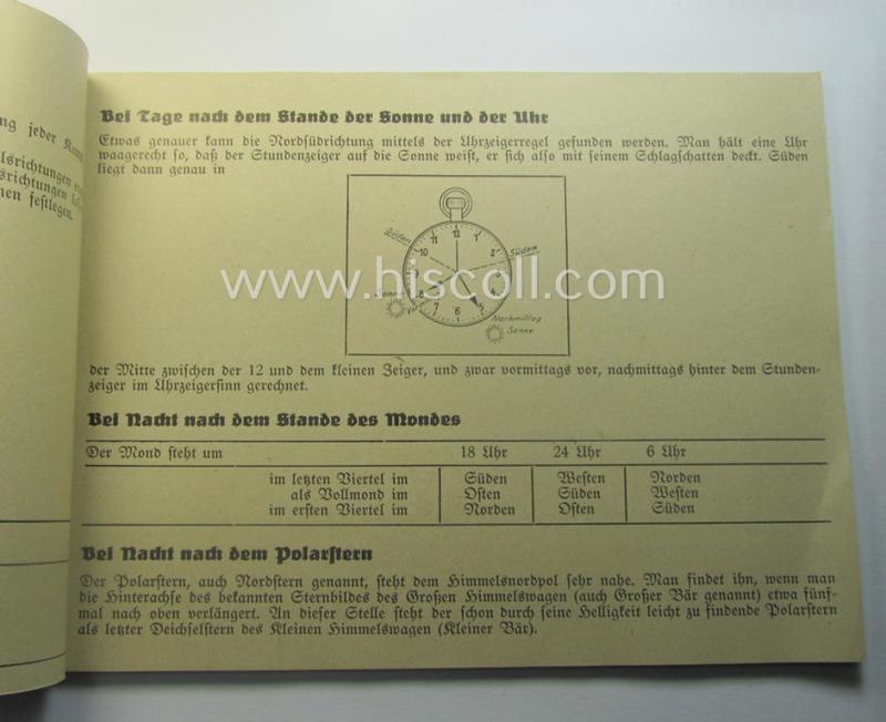 Fully complete, WH (Heeres ie. LW etc.) 'Dienst'-related 'notebook' (ie. 'Übungs-Meldeblock mit Anleitung…') as was intended for storage in the 'Kartentasche' (or: map-case) that comes in a virtually 'mint'- and/or never used, condition