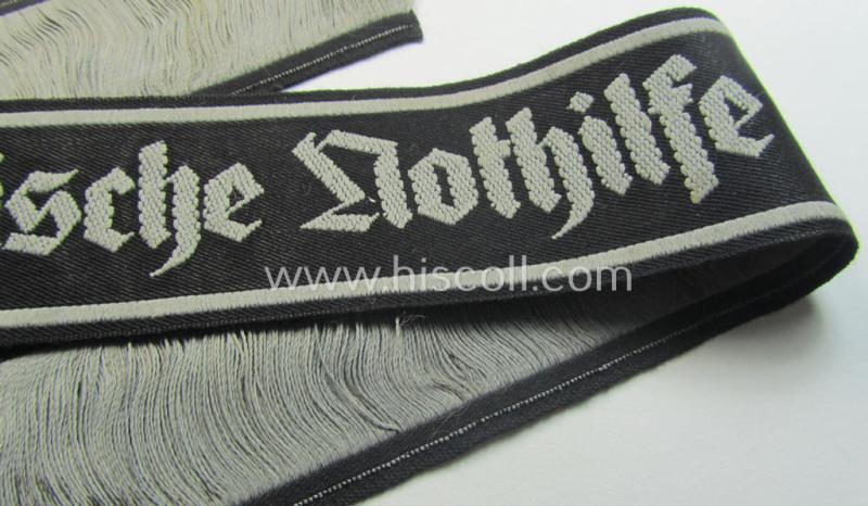 TeNo-cuff-title (ie. 'Ärmelstreifen') entitled: 'Technische Nothilfe' (= 'TeNo'), being an example as was woven in the neat 'BeVo'-weave pattern