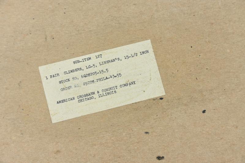 US WW2 Signal Corps LC-5 Lineman's Climbers  in Case