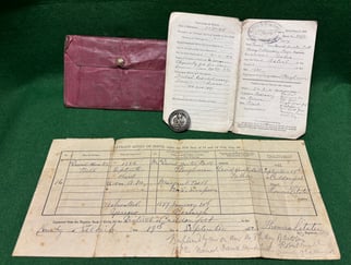 Silver War Badge and Original Character Certificate  -Army...