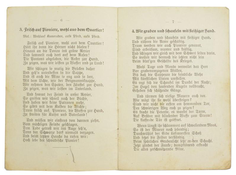 German WW1 Pioneer Song Book