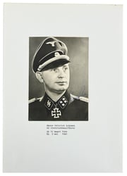 Signature of Waffen-SS KC & OLC Recipient 'Hanns-Heinrich...
