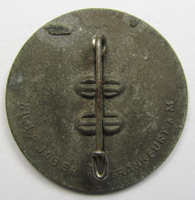 Commemorative, 'HJ'-related 'tinnie' being a maker- (ie. 'W. Jäger'-) marked example depicting the text: '2. Gebietsaufmarsch - Nordsee (7) Bremen - 1937'