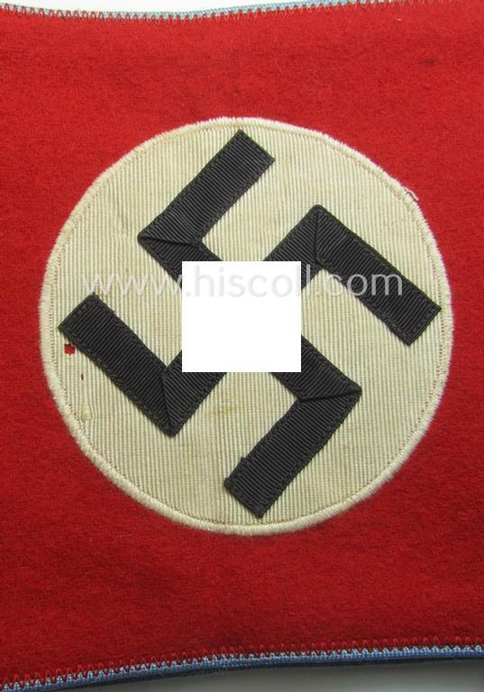 N.S.D.A.P.-type, smooth-woolen-based armband (ie. 'Armbinde für Politischen Leiter') as was intended for usage by an: 'N.S.D.A.P. Politische-Leiter Anwärter'
