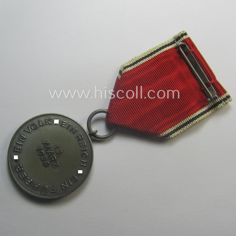 WH Austrian-occupation- (ie. 'Anschluss'-) medal: '13. März 1938' that came mounted onto its period ribbon as issued and/or recently found