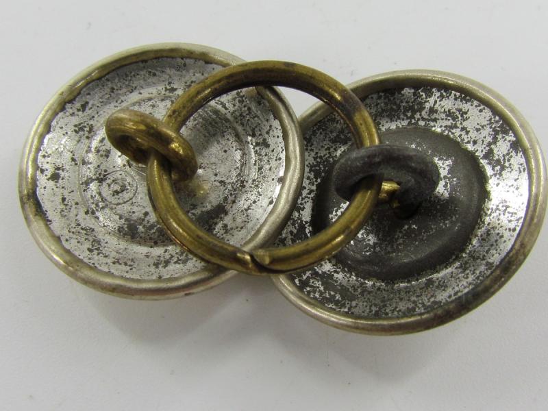 2 x Original German NSDAP (Nazi Party) Political Uniform Buttons