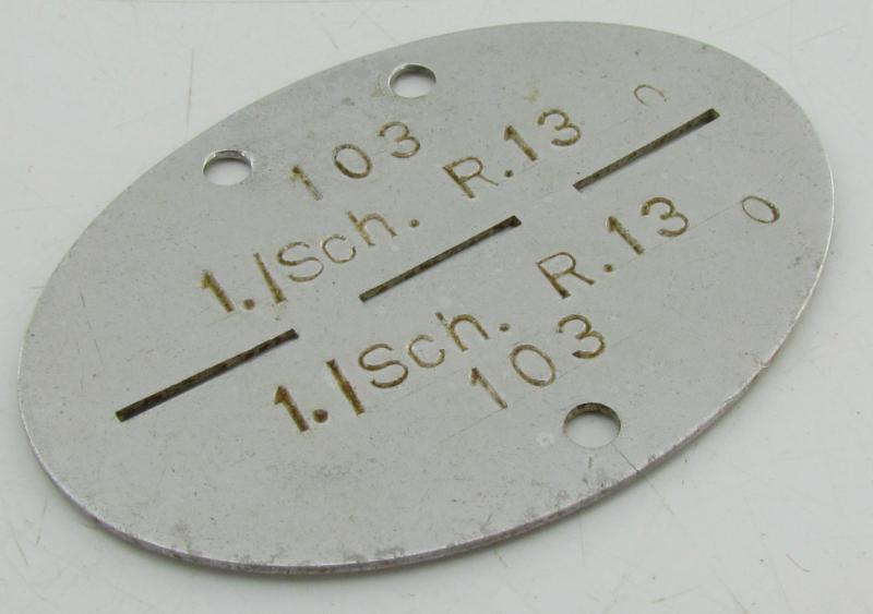 Erkennungsmarke ( EKM ) 1./Sch. R.13