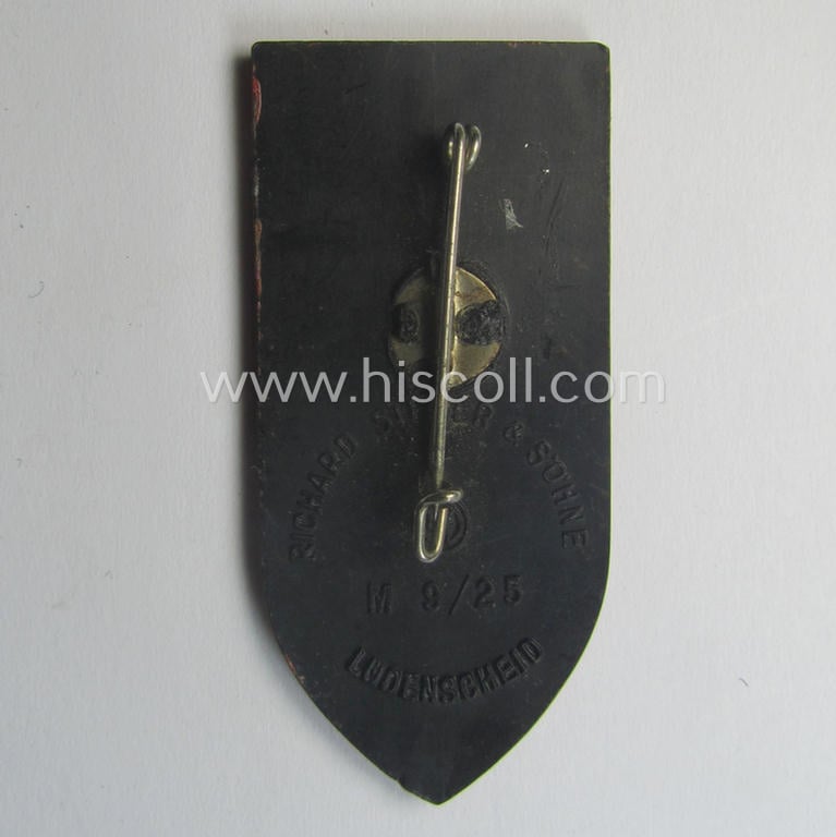 HJ/BDM-related 'tinnie' being a maker- (ie. 'R. Sieper & Söhne'- and/or: 'RzM M9/25'-) marked example: 'BDM Sportwettkämpfe 1939 - Obergau Salzburg'