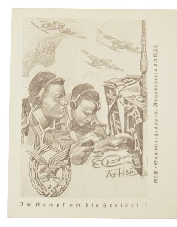 German Luftwaffe Postcard Signal Troops