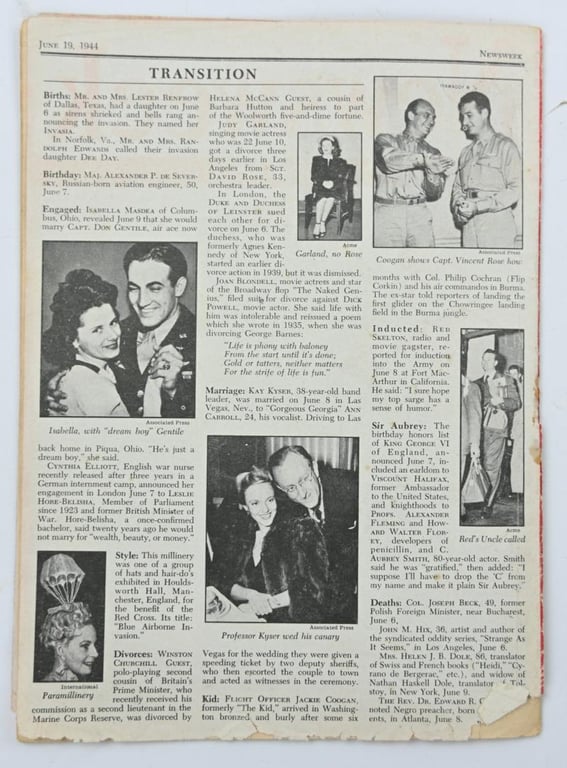 US WW2 Newsweek Magazine June 19, 1944