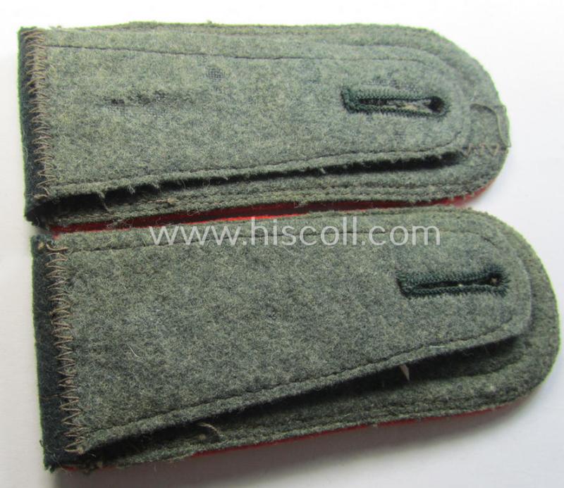 Superb - and fully matching! - pair of WH (Heeres) neatly 'cyphered', early-war-period- (ie. 'M36'- ie. 'M40'-pattern and/or rounded-styled) NCO-type shoulderstraps as was intended for an: 'Oberwachtmeister des Artillerie-Rgts. 24'