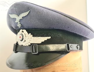Rare Luftwaffe construction NCO visor cap Baupionier -Schellenberg