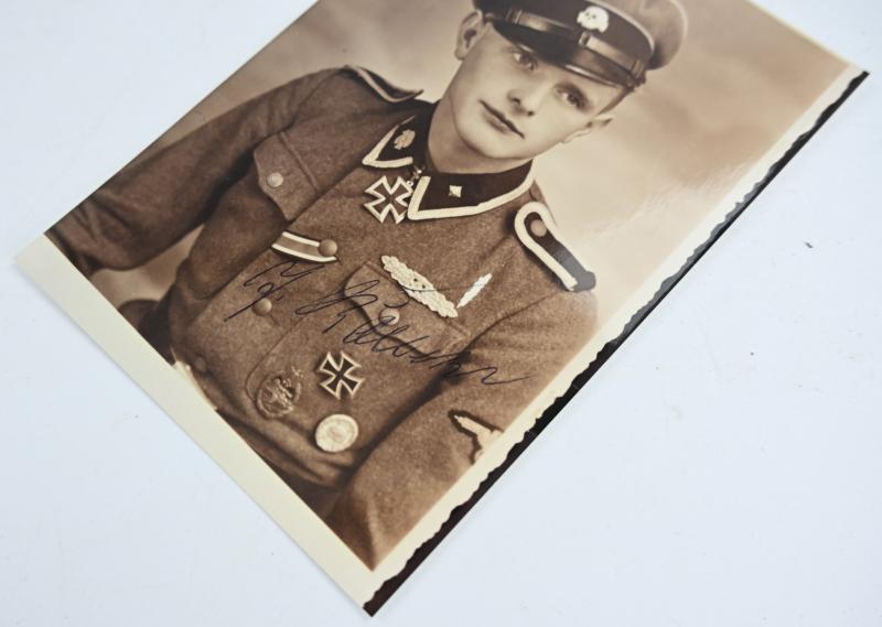German Waffen-SS Knight's Cross Recipient Portait Picture with Signature 'Josef Röllecke'