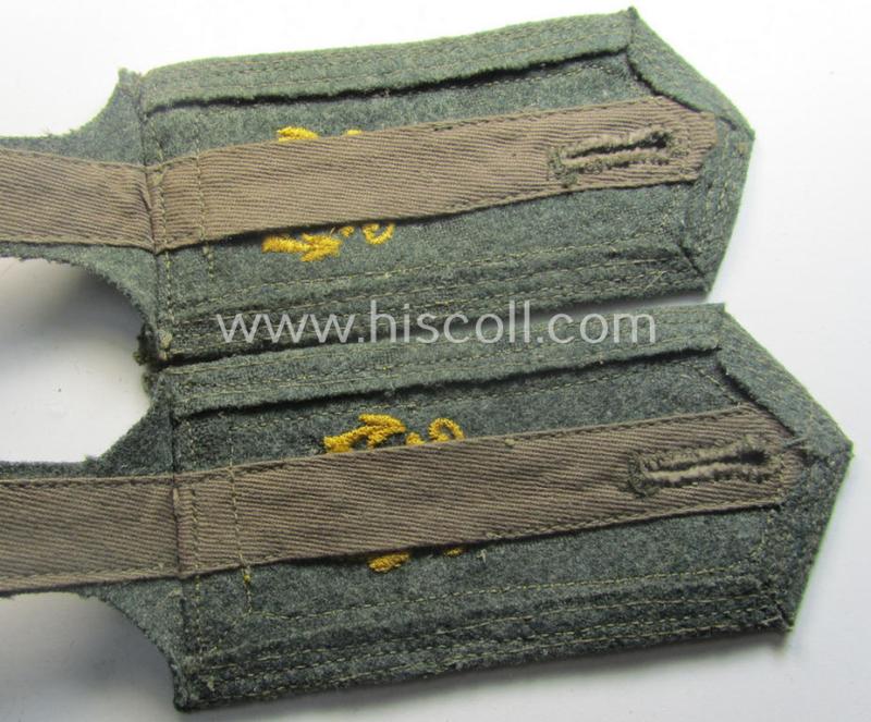 Fully matching pair of neatly 'cyphered'- (and I deem mid- ie. somewhat later-war-period!) WH (Kriegsmarine) NCO-type shoulderstraps as was intended for usage by an: 'Unterfeldwebel eines Küsten-Artillerie-Rgts.'
