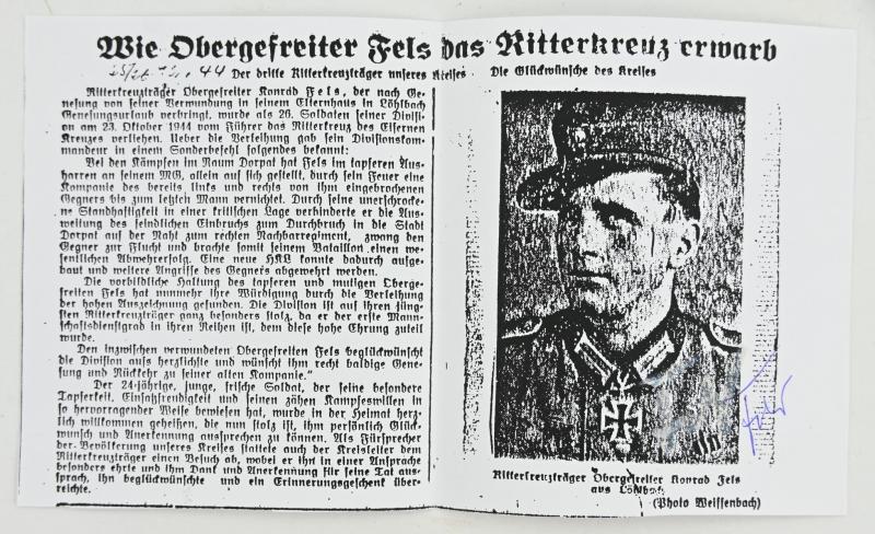 Signature of Wehrmacht Member 'Konrad Fels'