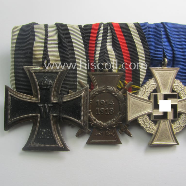 Attractive, 5-pieced 'WWI'- (ie. TR-) related medal-bar (ie. 'Ordenspange')