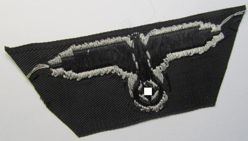 Superb, mid- (ie. later-) war-pattern 'Waffen-SS'-type so-called: 'BeVo'-pattern, EM- (ie. NCO-) type side-cap eagle that comes in a never used- (ie. unconfectioned and 'virtually mint- ie. unissued'-), condition