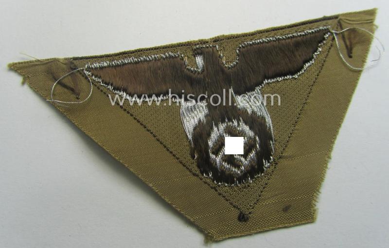 SA-related cap-eagle as was intended for the: 'Lagermütze' (ie. side-cap) being an example as woven on a typical brownish-coloured background and as such intended for generic 'SA'-usage