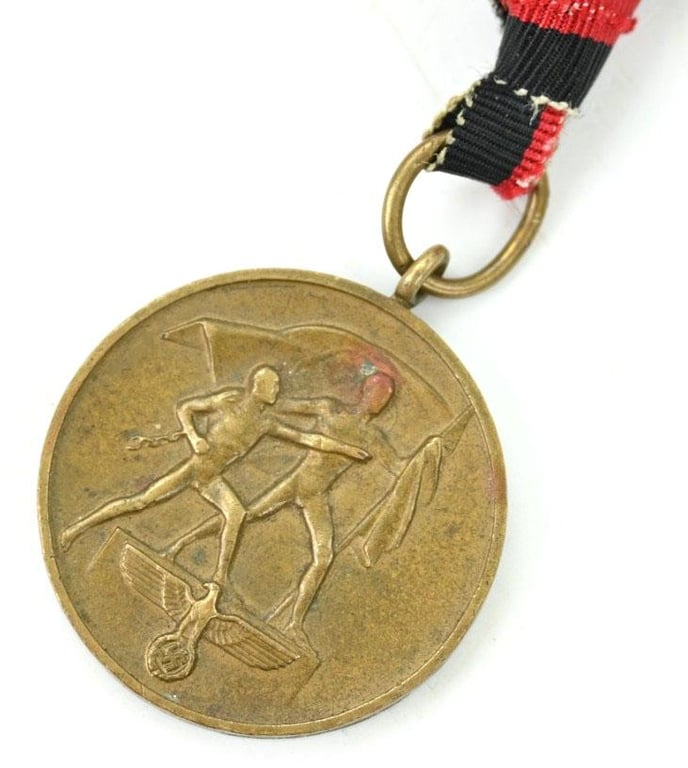 German 1 October 1938 medal with Neck Ribbon