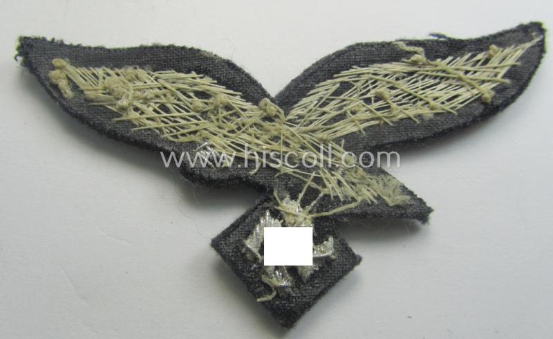 Minimally used WH (LW) officers'- (evt. NCO-) type, hand-embroidered breast-eagle (ie. 'Brustadler für Offiziere der LW')