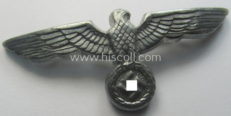 'Virtually mint- ie. unissued', WH (Heeres) EM/NCO-pattern visor- (ie. 'Schirmmützen'-) cap-eagle (being a typical unmarked example as executed in zinc- ie. 'Feinzink'-based metal)