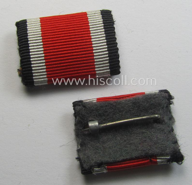 Single-pieced, WWII-period ribbon-bar (ie. 'Feld- o. Bandspange') as was intended for the: 'Eisernes Kreuz II. Klasse' (or: iron cross second class)