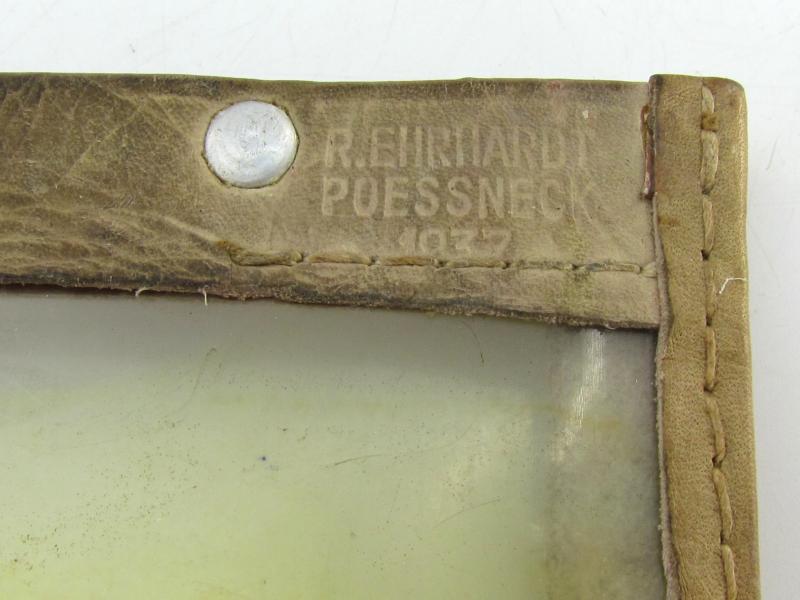 German Brown Leather Map Case with insert