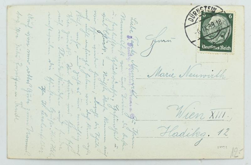 German Third Reich Postcard 'Dürnstein in der Wachau'