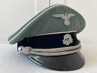 GERMAN WWII WAFFEN SS INFANTRY OFFICERS VISOR CAP